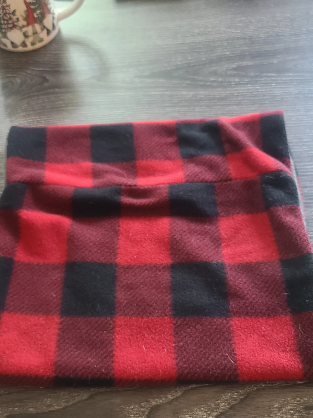 Reversible Red and Black Buffalo Plaid Wool Scarf